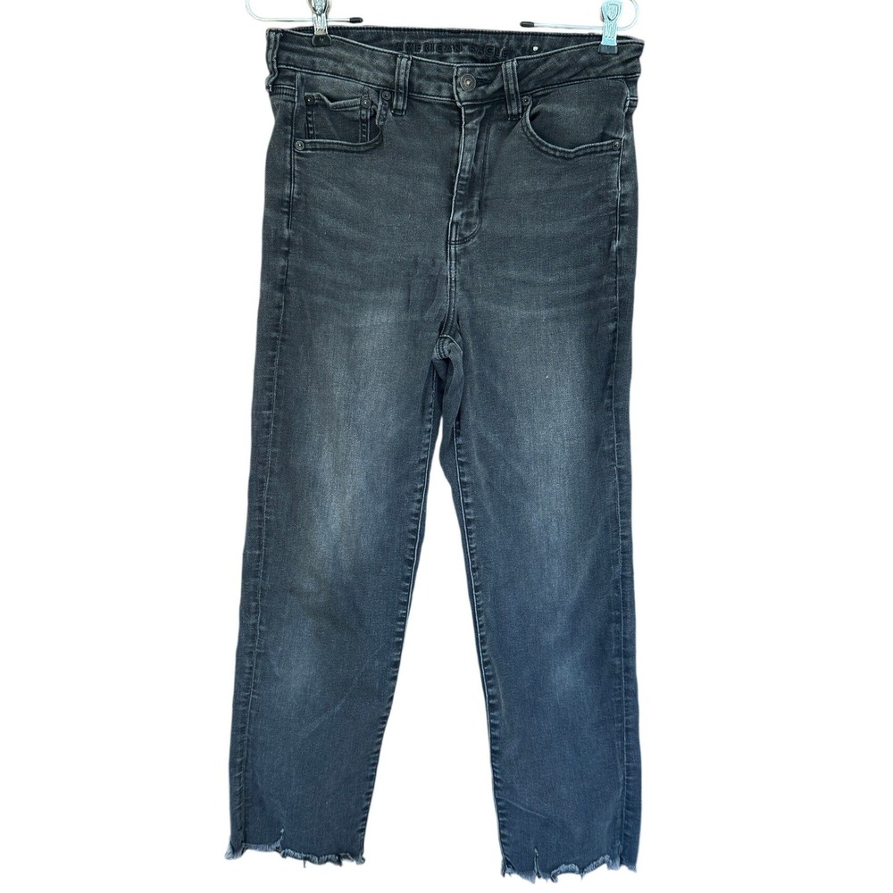 American Eagle Outfitters Ne(x)t Level Stretch black Distressed Cropped Jeans 8